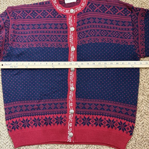 NWT Vintage Lady Pinnacle Nordic Christmas Cardigan Sweater Womens Large - Picture 12 of 14
